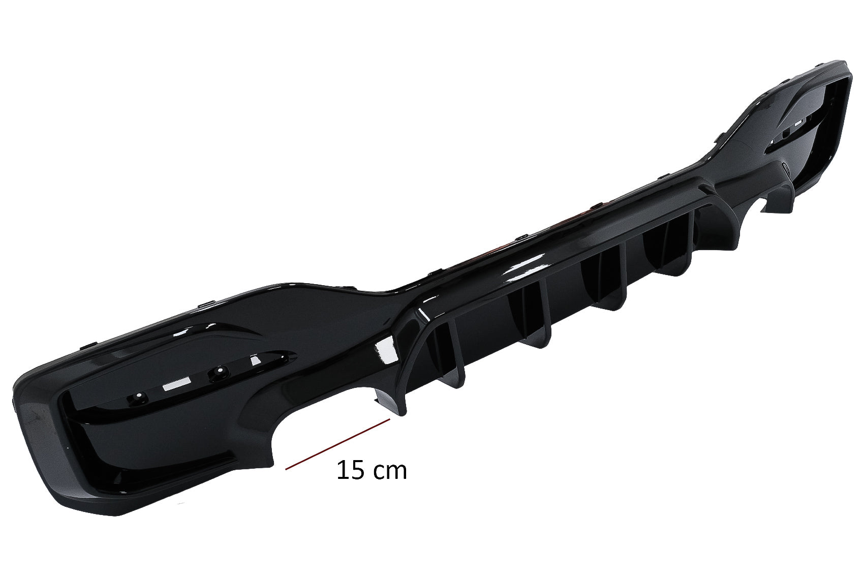 Heckschürze Spoiler Volant Diffusor Doppelauslass Passend Für BMW 1er F20 F21 LCI (2015-2019) Piano Black KITT