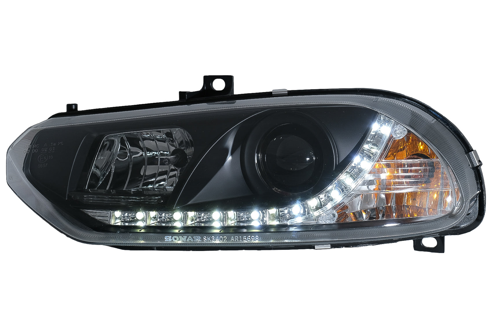 LED Scheinwerfer für Alfa Romeo 156 10.1997-06.2003 Tageslicht Schwarz CarPartsTuning