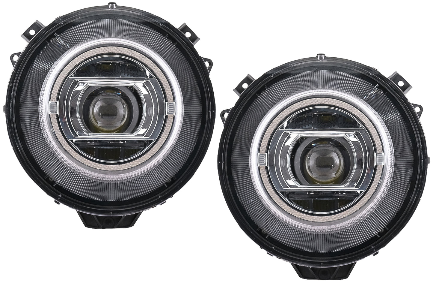 Full LED Scheinwerfer für Mercedes G W463 05-17 Chrom Facelift 2018 Look Start Up CarPartsTuning