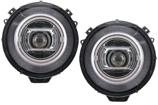 Full LED Scheinwerfer für Mercedes G W463 05-17 Chrom Facelift 2018 Look Start Up CarPartsTuning