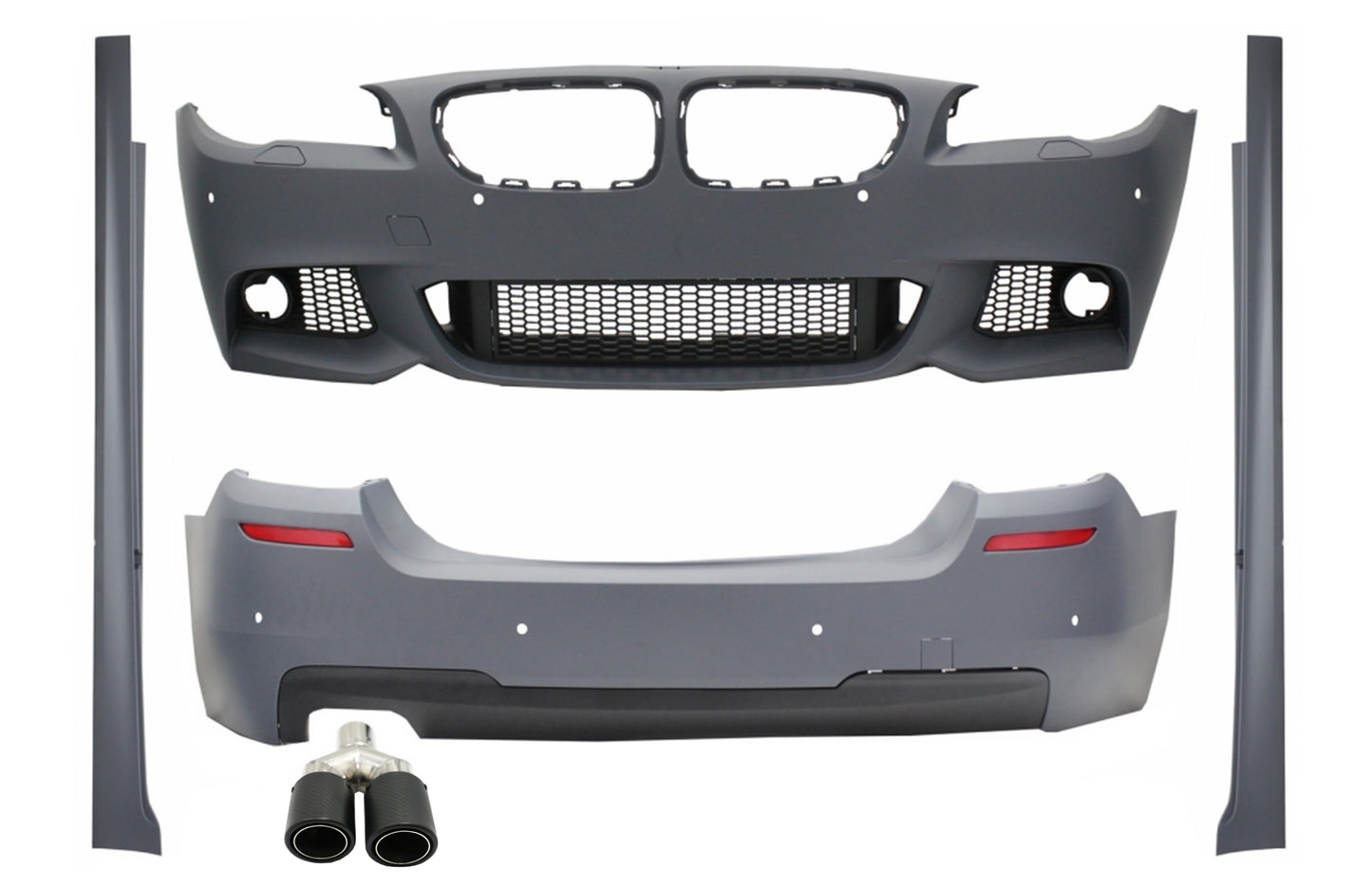 Bodykit & Auspuff Tipp Einlass 5,8 cm Linke Seite für BMW 5 F10 11-14 M-Technik Look CarPartsTuning