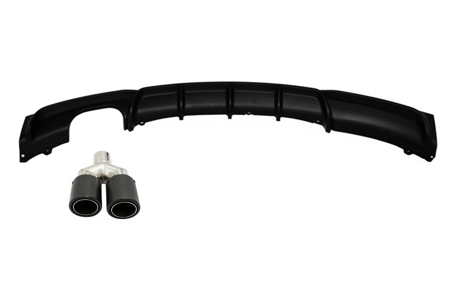Heckschürzenspoiler Volant Diffusor Mit Endschalldämpfer Endrohr Matt Kohlefaser Passend Für BMW 3er F30 F31 (2011) M Design KITT