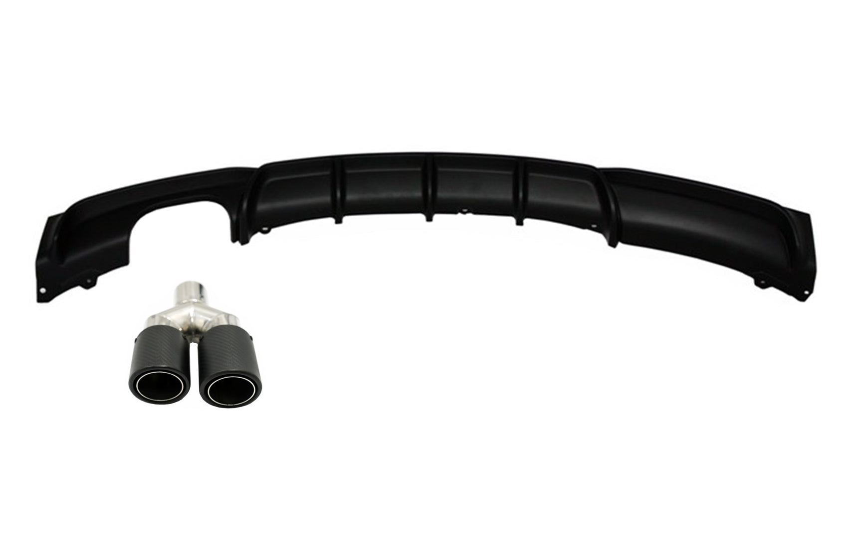 Heckschürzenspoiler Volant Diffusor Mit Endschalldämpfer Endrohr Matt Kohlefaser Passend Für BMW 3er F30 F31 (2011) M Design KITT