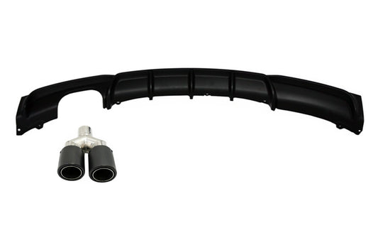 Heckschürzenspoiler Volant Diffusor Mit Endschalldämpfer Endrohr Matt Kohlefaser Passend Für BMW 3er F30 F31 (2011) M Design KITT