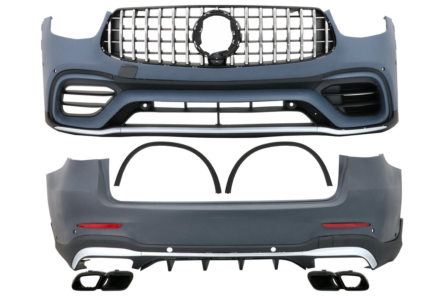 Bodykit für Mercedes GLC SUV Facelift X253 Facelift 20+ GLC63 Look Schwarz Silber CarPartsTuning