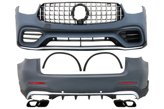 Bodykit für Mercedes GLC SUV Facelift X253 Facelift 20+ GLC63 Look Schwarz Silber CarPartsTuning