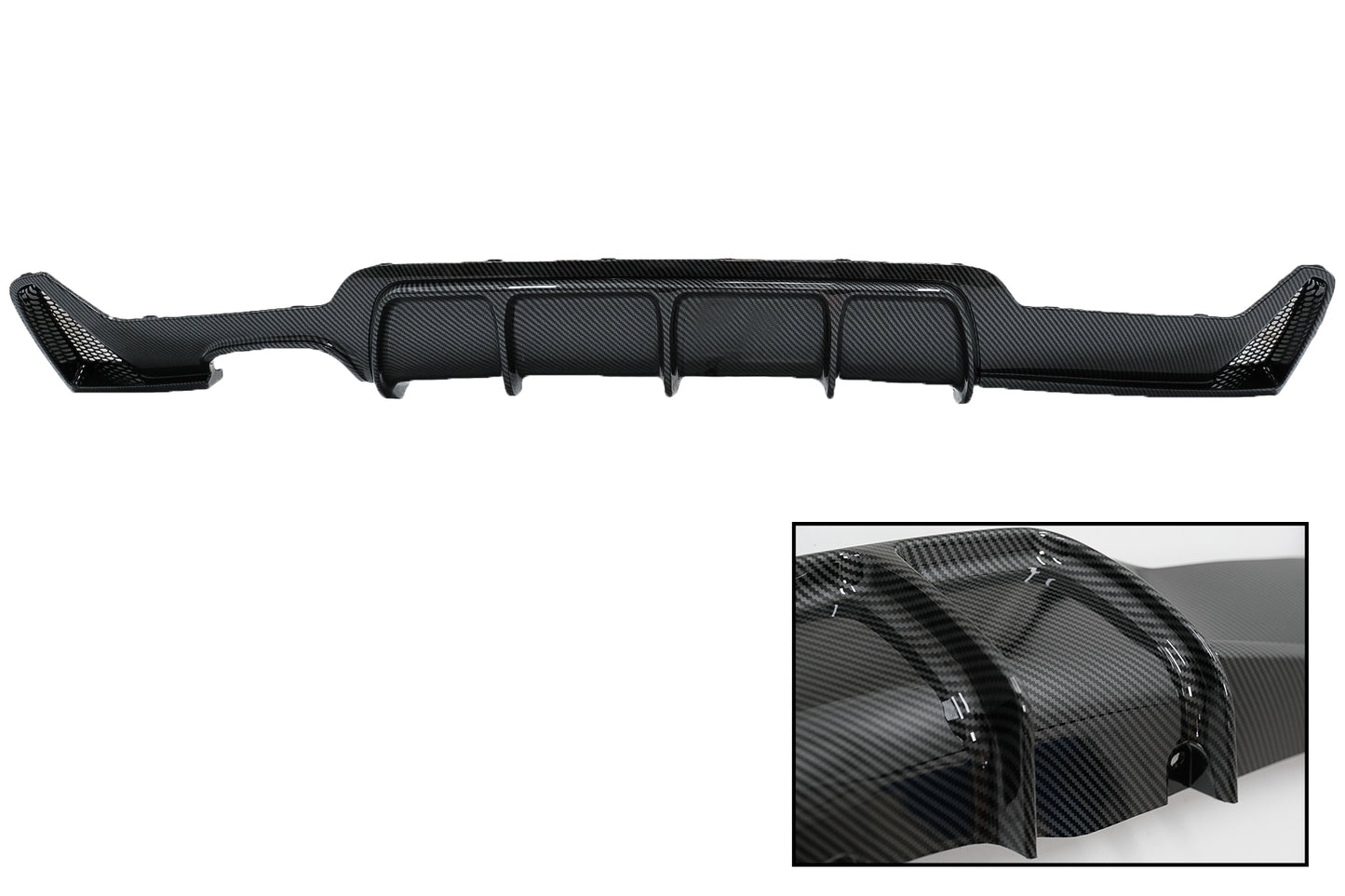 Heckschürze Diffusor Mit Endrohr Endschalldämpfer Matt Kohlefaser Passend Für BMW 4er F32 F33 F36 (2013-2019) M Design KITT