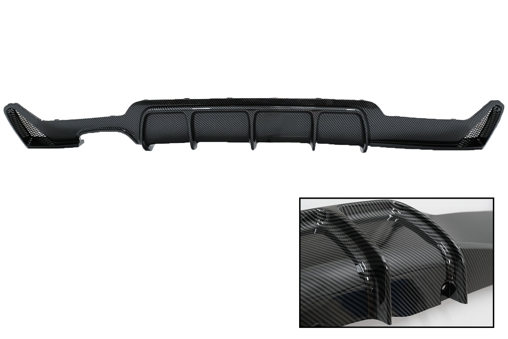 Heckschürze Diffusor Mit Endrohr Endschalldämpfer Matt Kohlefaser Passend Für BMW 4er F32 F33 F36 (2013-2019) M Design KITT