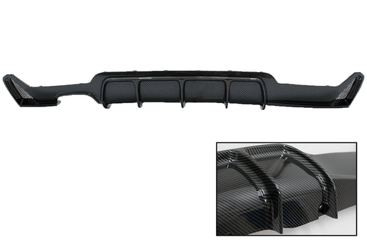 Heckschürze Diffusor Mit Endrohr Endschalldämpfer Matt Kohlefaser Passend Für BMW 4er F32 F33 F36 (2013-2019) M Design KITT