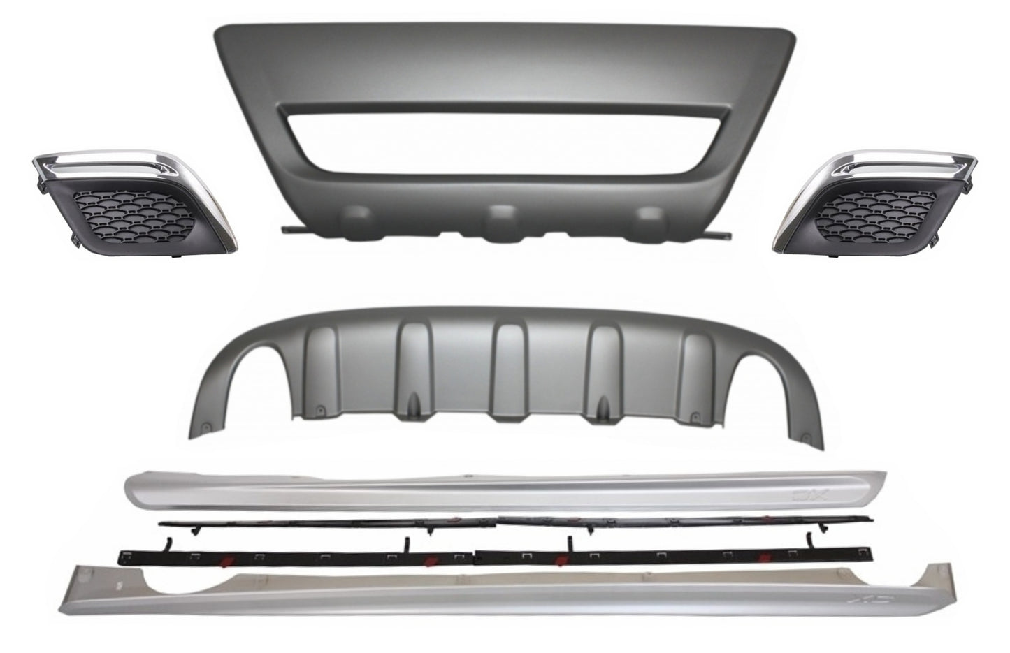 Seitenschweller Unterfahrschutz Off Road Nebellichter Abdeckungen für Volvo XC60 08-13 R Look CarPartsTuning