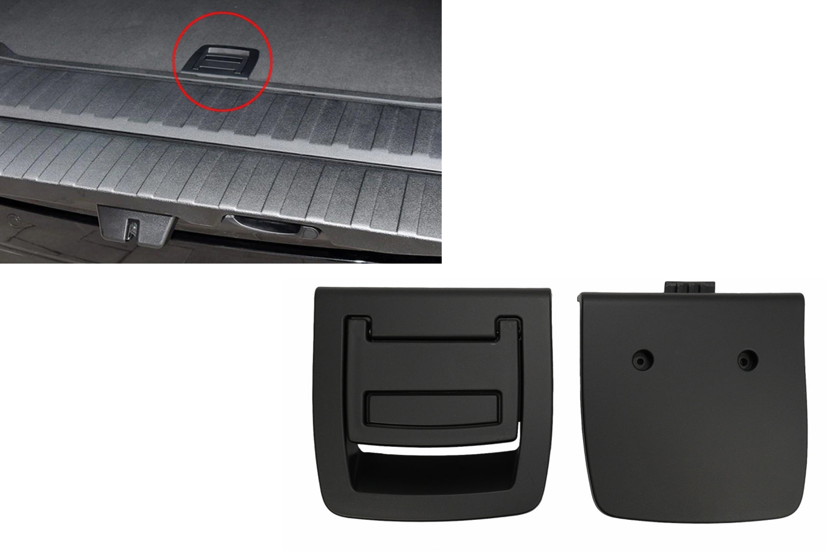 Innenraum Kofferraummatte Bodenteppich Griff Schwarz Passend Für BMW 5er E61 (2003-2010) X5 E70 (2007-2013) X6 E71 E72 (2008-2015) KITT Specials
