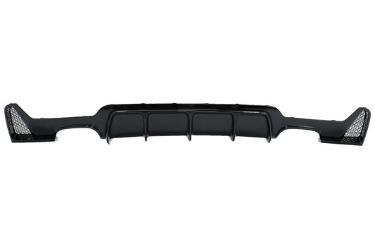Heckschürzendiffusor Passend Für BMW 4er F32 F33 F36 (2013-2019) Coupe Cabrio M Design Twin Double Outlet Piano Black KITT