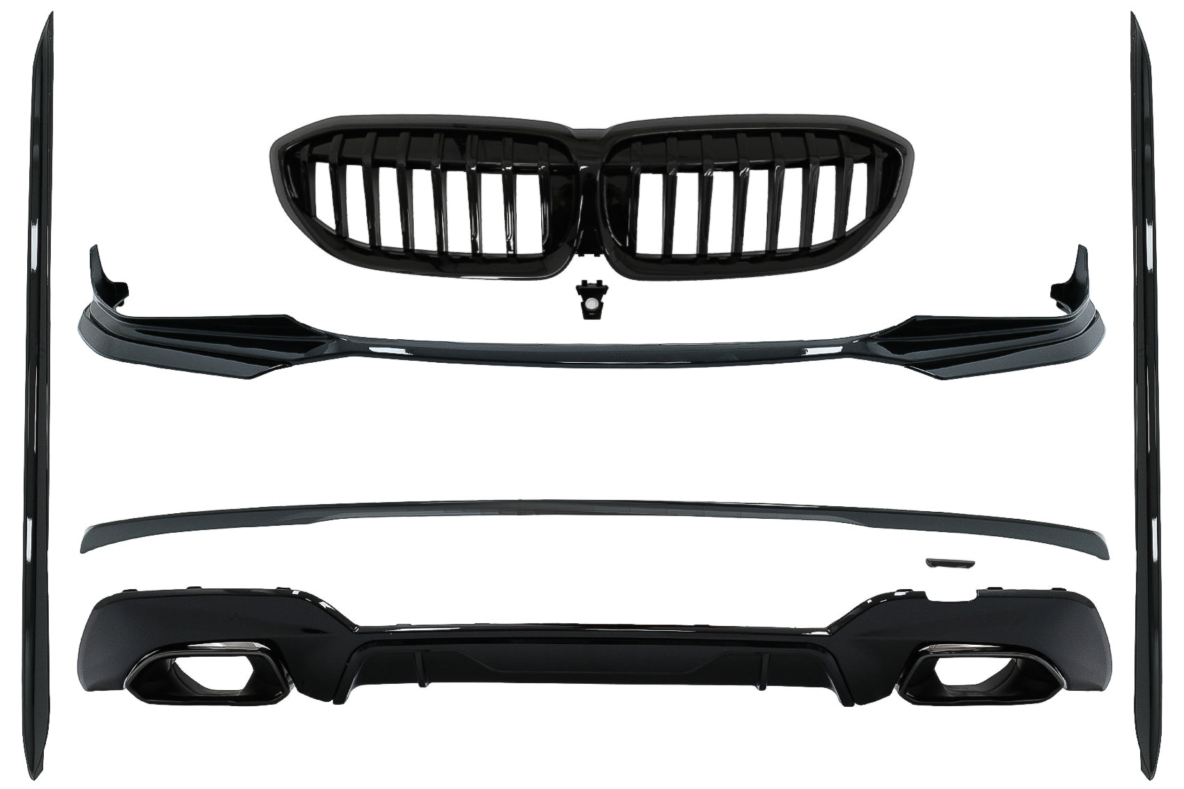 Komplette Bodykit-Erweiterungen Passend Für BMW 3er G20 Limousine G21 Touring (2018) M340i Design Schwarze Spitzen KITT