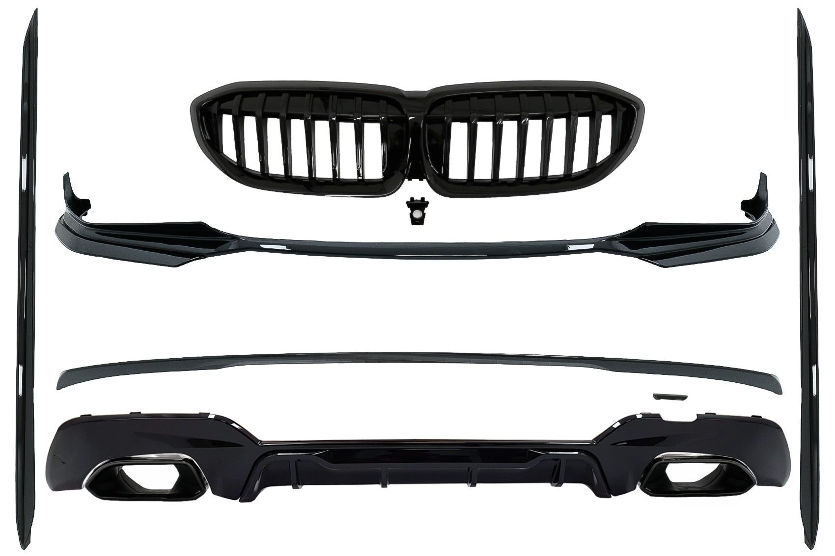Komplette Bodykit-Erweiterungen Passend Für BMW 3er G20 Limousine G21 Touring (2018-Up) M340i Competition Design Black Tips KITT