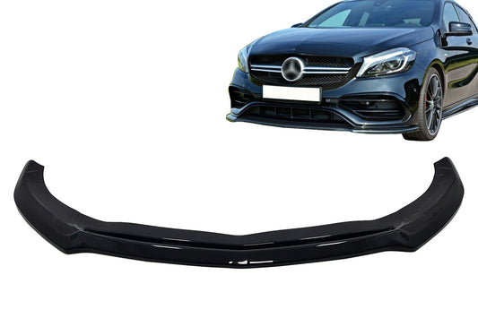 Vorderlippenverlängerung für Mercedes A W176 AMG Facelift 15-18 Glänzend schwarz CarPartsTuning