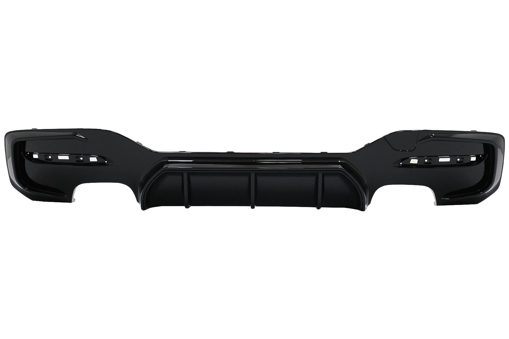 Heckschürze Spoiler Volant Diffusor Twin Double Outlet passend für BMW 1er F20 F21 LCI (2015-2019) Piano Black KITT
