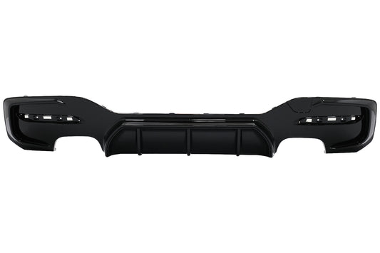 Heckschürze Spoiler Volant Diffusor Twin Double Outlet passend für BMW 1er F20 F21 LCI (2015-2019) Piano Black KITT