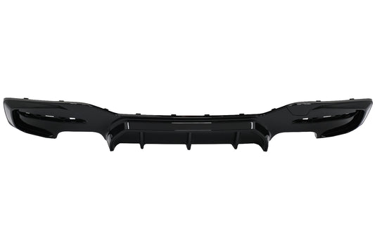 Heckschürze Spoiler Volant Diffusor Twin Double Outlet passend für BMW 1er F20 F21 LCI (2015-2019) Piano Black KITT