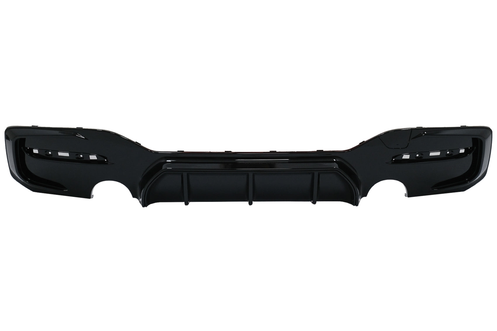 Heckschürze Spoiler Volant Diffusor Twin Outlet Single passend für BMW 1er F20 F21 LCI (2015-2019) Piano Black KITT