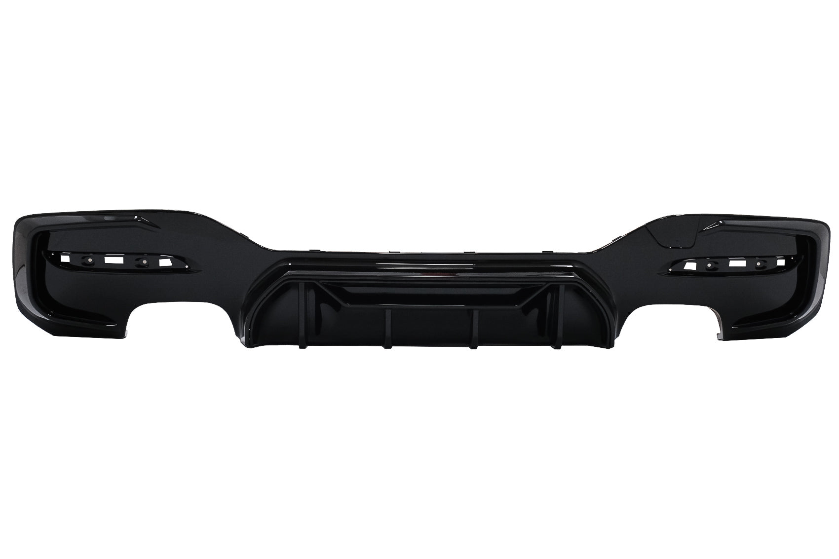 Heckschürze Spoiler Volant Diffusor Twin Double Outlet Passend Für BMW 1er F20 F21 LCI (2015-2019) Piano Black Competition Design KITT