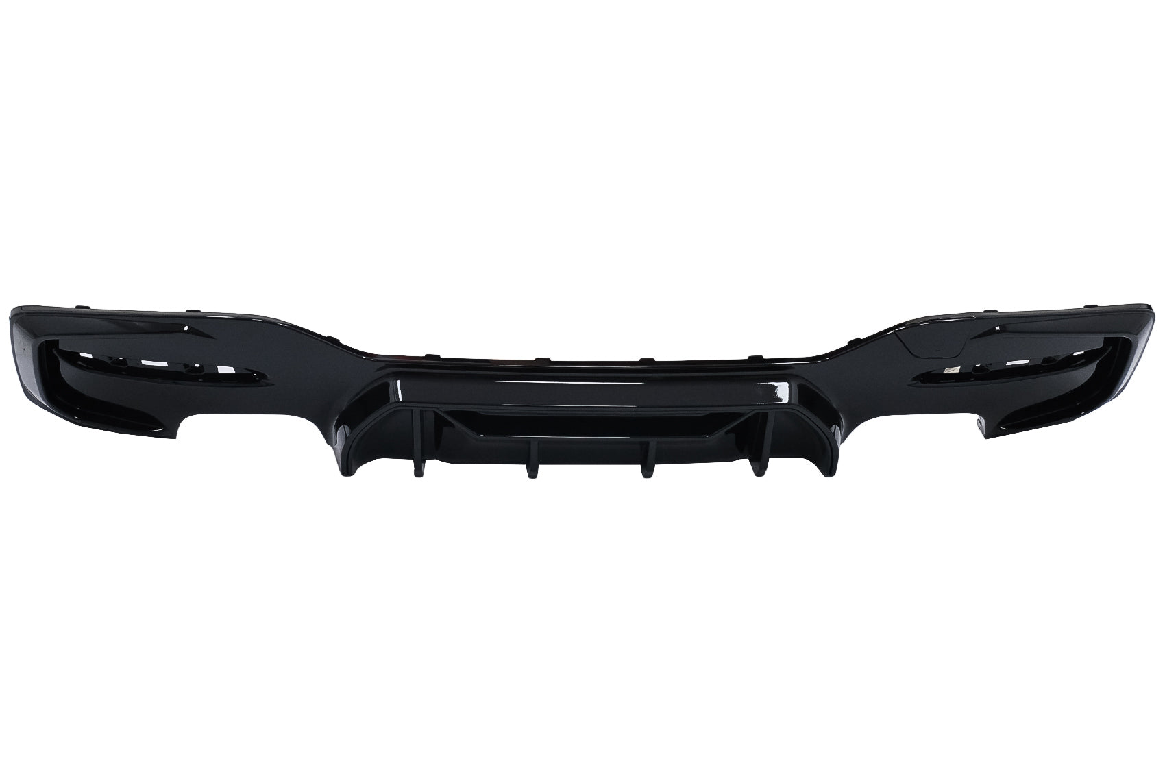 Heckschürze Spoiler Volant Diffusor Twin Double Outlet Passend Für BMW 1er F20 F21 LCI (2015-2019) Piano Black Competition Design KITT