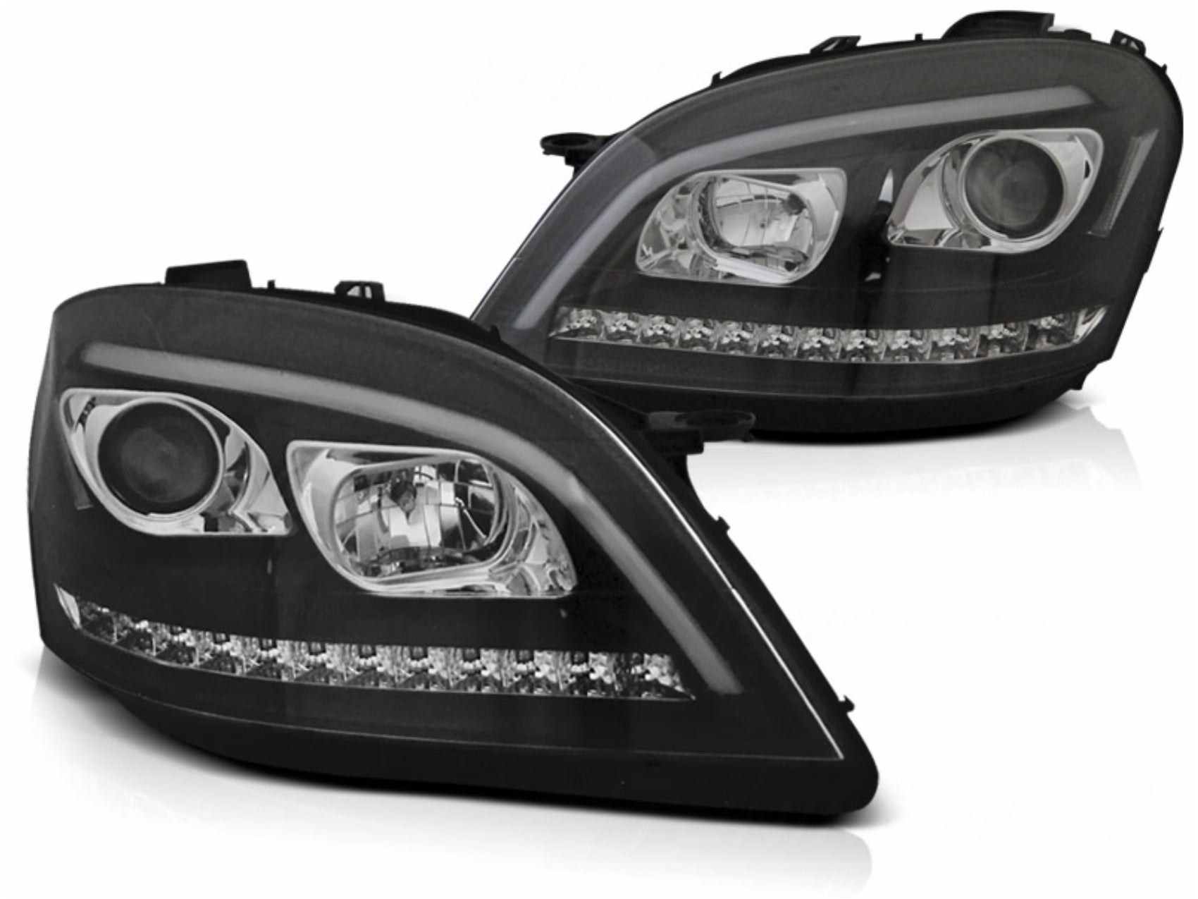 Scheinwerfer Röhrenlicht für Mercedes M W164 05–08 schwarze dynamische Blinker Carpartstuning Austria