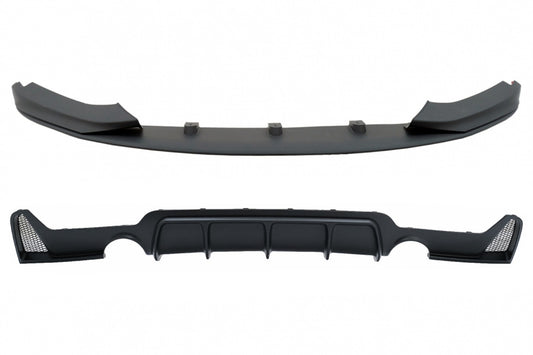 Diffusor Frontspoilerlippe für BMW 4 F32 F33 F36 13-19 M-Look Zwilling Einzel Auslauf CarPartsTuning