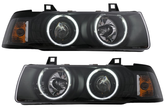 Angel Eyes CCFL Scheinwerfer für BMW 3er E36 Limousine Touring Compact 1990-1999 Schwarz CarPartsTuning