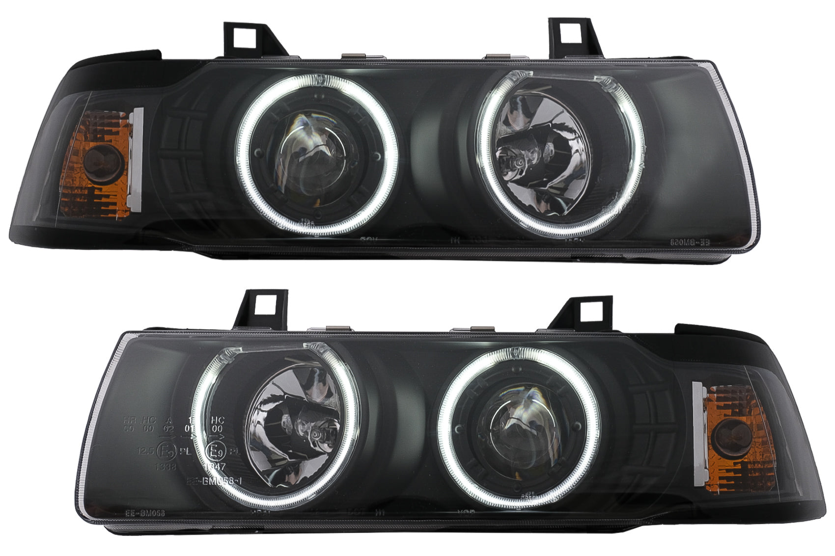 Angel Eyes CCFL Scheinwerfer für BMW 3er E36 Limousine Touring Compact 1990-1999 Schwarz CarPartsTuning