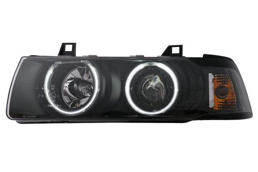 Angel Eyes CCFL Scheinwerfer für BMW 3er E36 Limousine Touring Compact 1990-1999 Schwarz CarPartsTuning