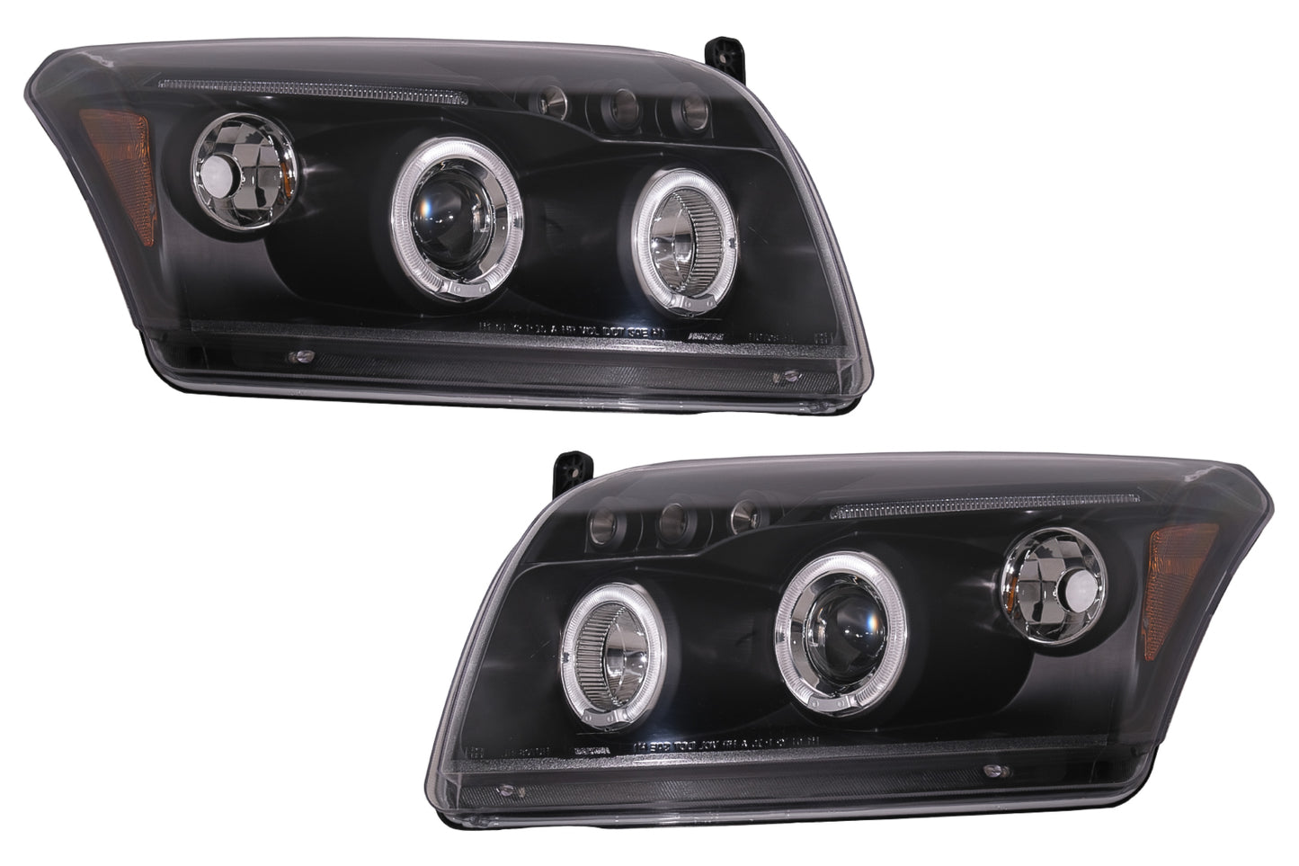 Angel Eyes Scheinwerfer passend für Dodge Caliber (2006-2012) Schwarz CarPartsTuning