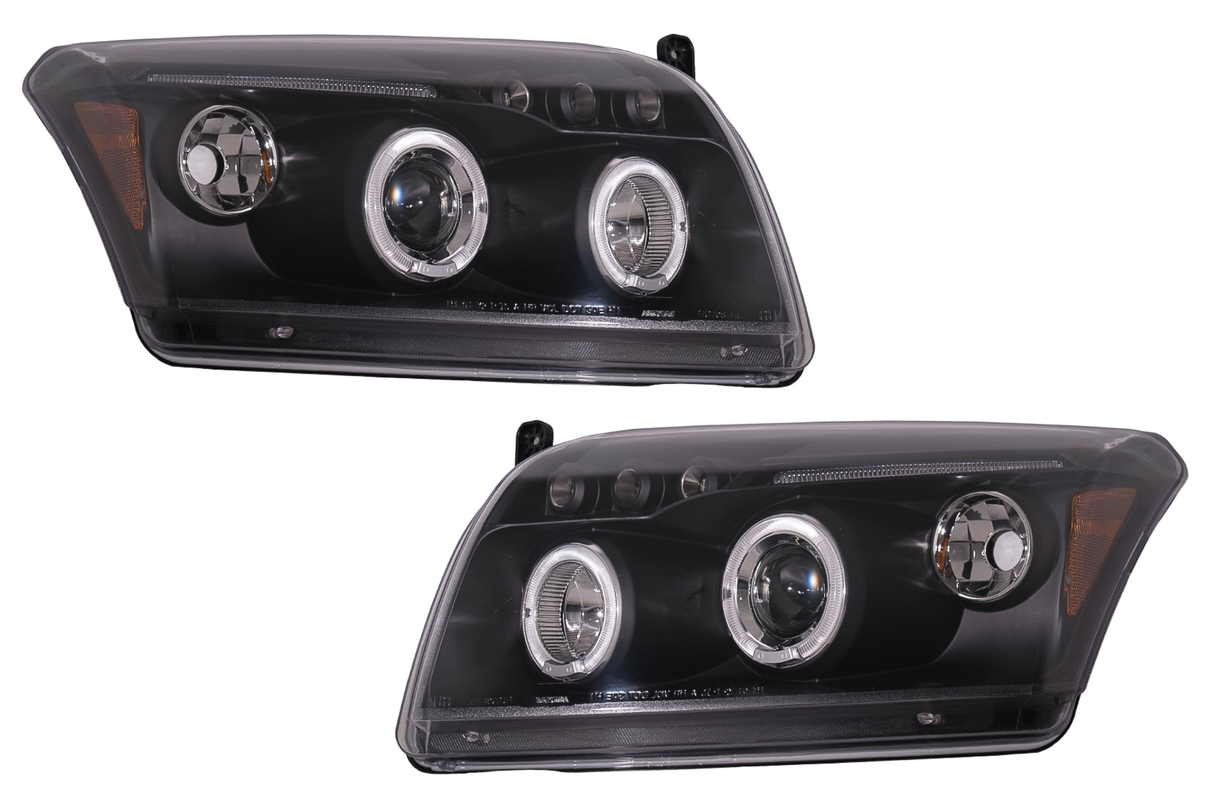 Angel Eyes Scheinwerfer passend für Dodge Caliber (2006-2012) Schwarz CarPartsTuning