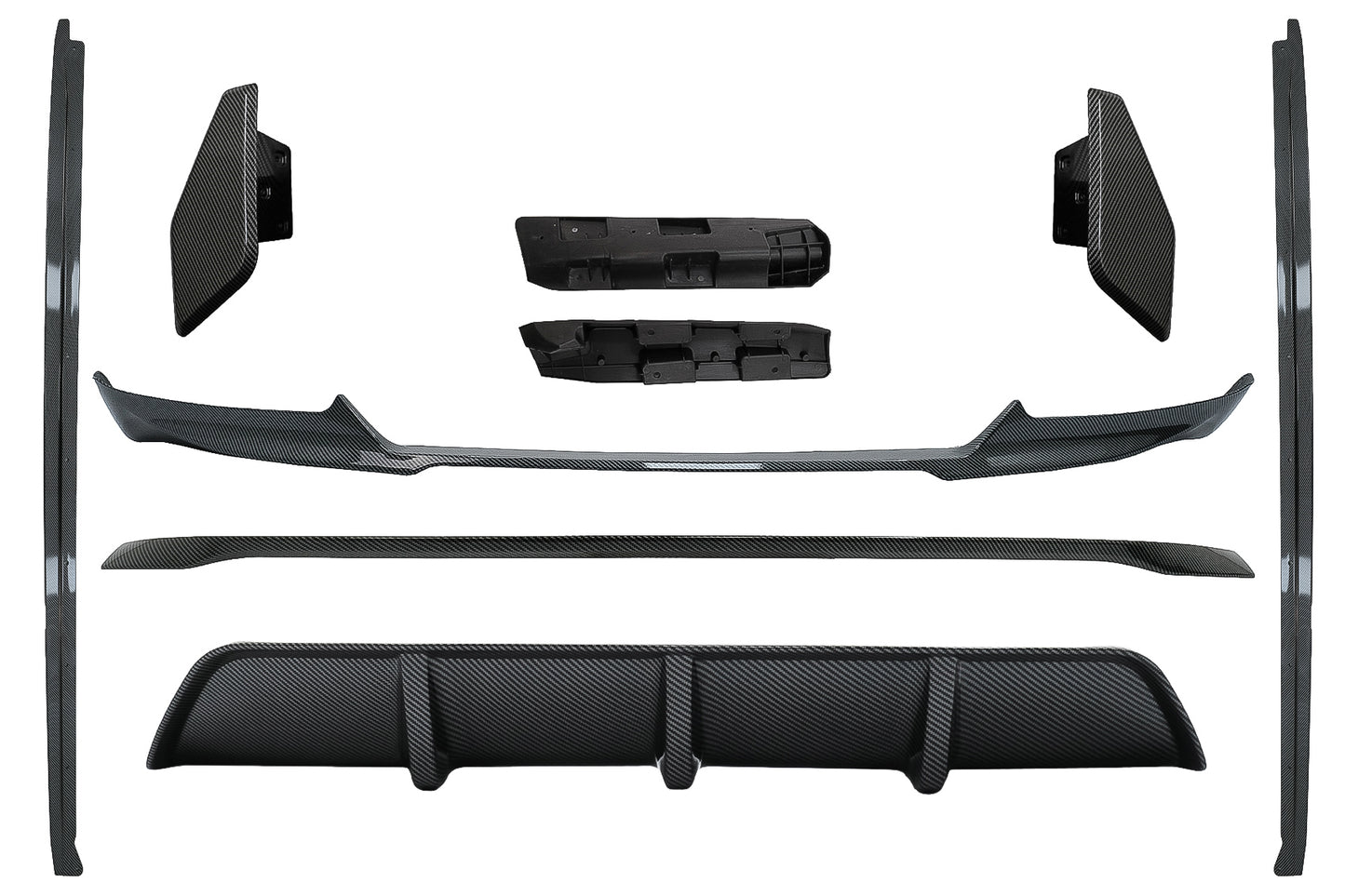 Aero Bodykit Frontschürzenlippe Und Luftdiffusor Passend Für BMW X6 F16 LCI (2015-2019) M Technik Sport Carbon Look KITT