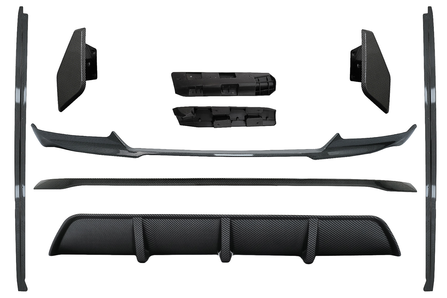 Aero Bodykit Frontschürzenlippe Und Luftdiffusor Passend Für BMW X6 F16 LCI (2015-2019) M Technik Sport Carbon Look KITT