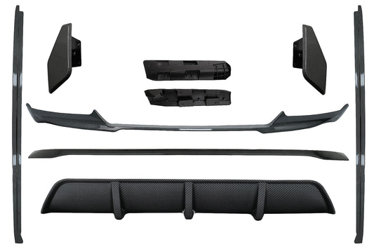 Aero Bodykit Frontschürzenlippe Und Luftdiffusor Passend Für BMW X6 F16 LCI (2015-2019) M Technik Sport Carbon Look KITT