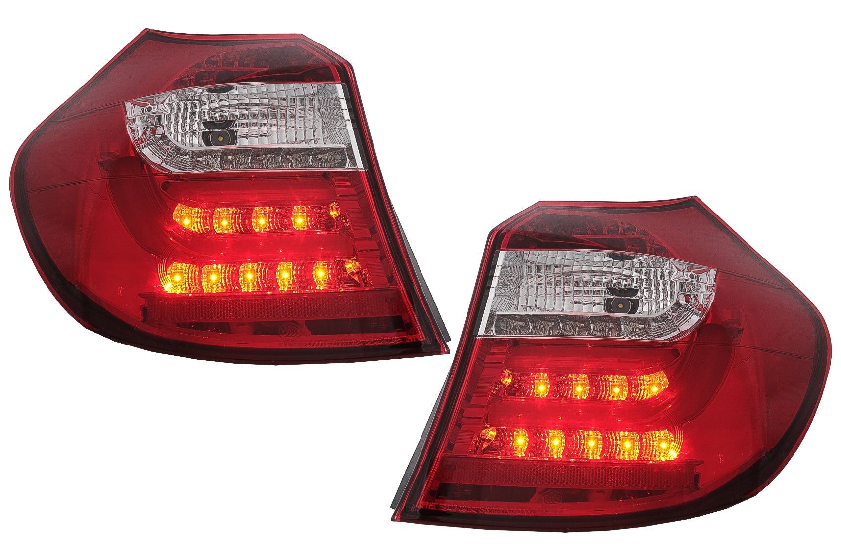 LED Lichtleiste Rückleuchten Passend Für BMW 1er E81 E87 (2004-08.2007) Rot Klar KITT Lightning