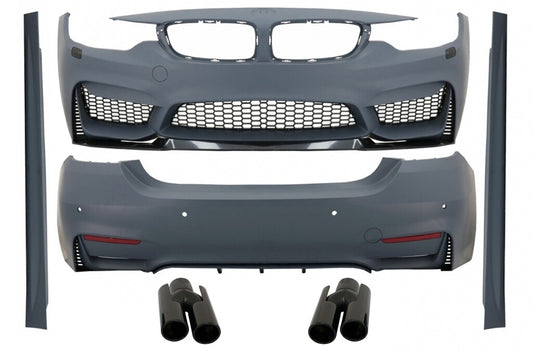 Komplettes Body-Kit Passend Für BMW 4er F32 Coupé F33 Cabrio (2013) Mit Auspuffblenden Piano Black M4 Design KITT