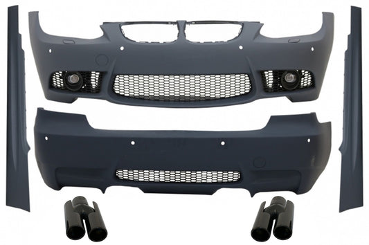 Komplettes Body-Kit Mit Endschalldämpfer-Endrohren Piano Black Passend Für BMW 3er E92 Coupé E93 Cabrio Non-LCI (2006-2009) M3 Design KITT