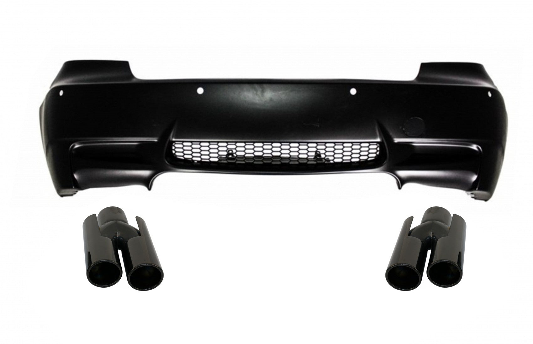Heckstoßstange für BMW 3 E92 Coupe E93 Cabrio 2006-2010 Tipps Glänzend schwarz M3 Look CarPartsTuning