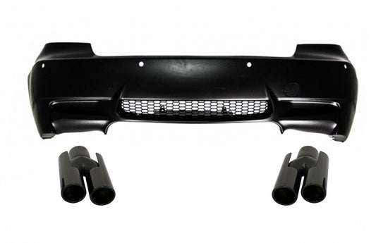 Heckstoßstange für BMW 3 E92 Coupe E93 Cabrio 2006-2010 Tipps Glänzend schwarz M3 Look CarPartsTuning