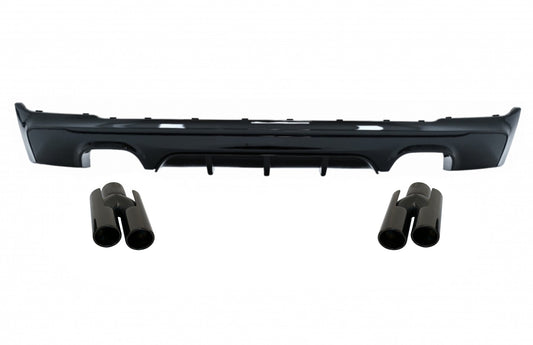 Heckdiffusor Doppelauslass Mit Endrohrblenden Piano Black Passend Für BMW 2er F22 F23 (2013-) M Design KITT