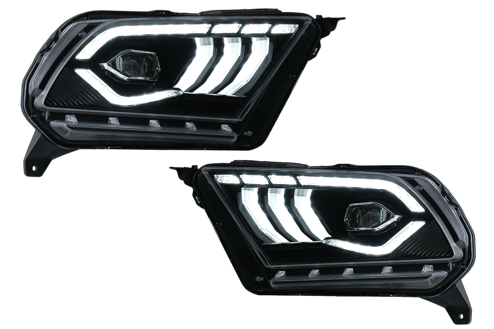Voll-LED-Scheinwerfer Passend Für Ford Mustang V (2010-2014) Mit Dynamischem Abbiegelicht KITT