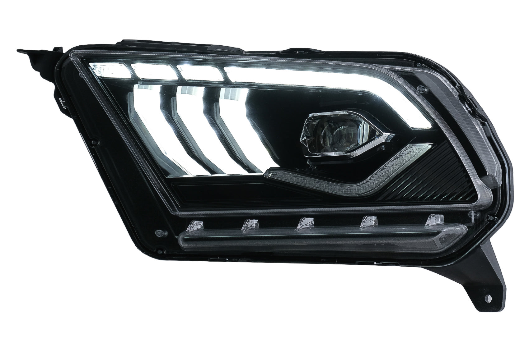 Voll-LED-Scheinwerfer Passend Für Ford Mustang V (2010-2014) Mit Dynamischem Abbiegelicht KITT