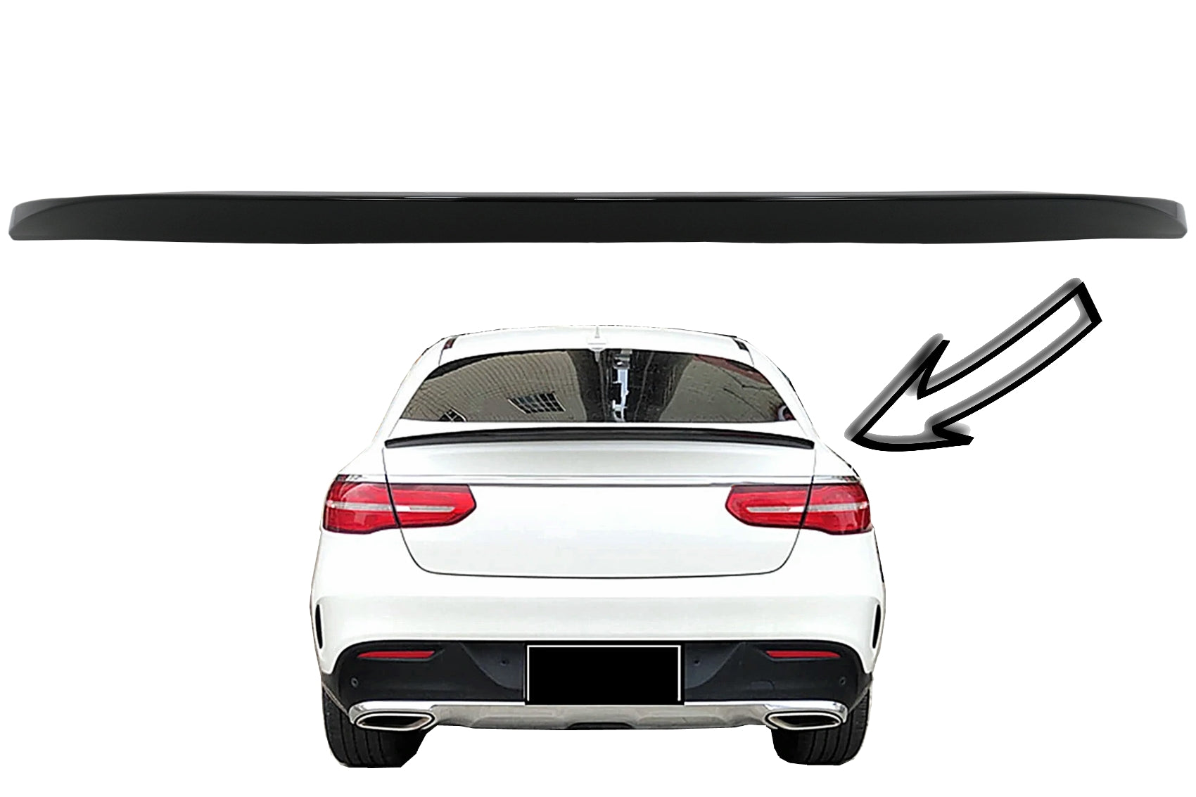 Kofferraum-Spoiler-Flügel für Mercedes GLE Coupé C292 2015-2019 Glänzend schwarz CarPartsTuning