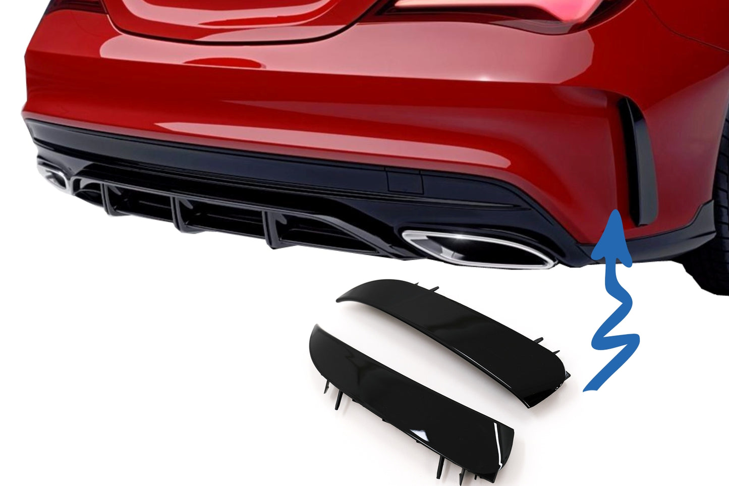 Stoßstange Flics Splitter Lüftungsklappe Mercedes CLA W117 C117 X117 13-18 CLA45 Look CarPartsTuning