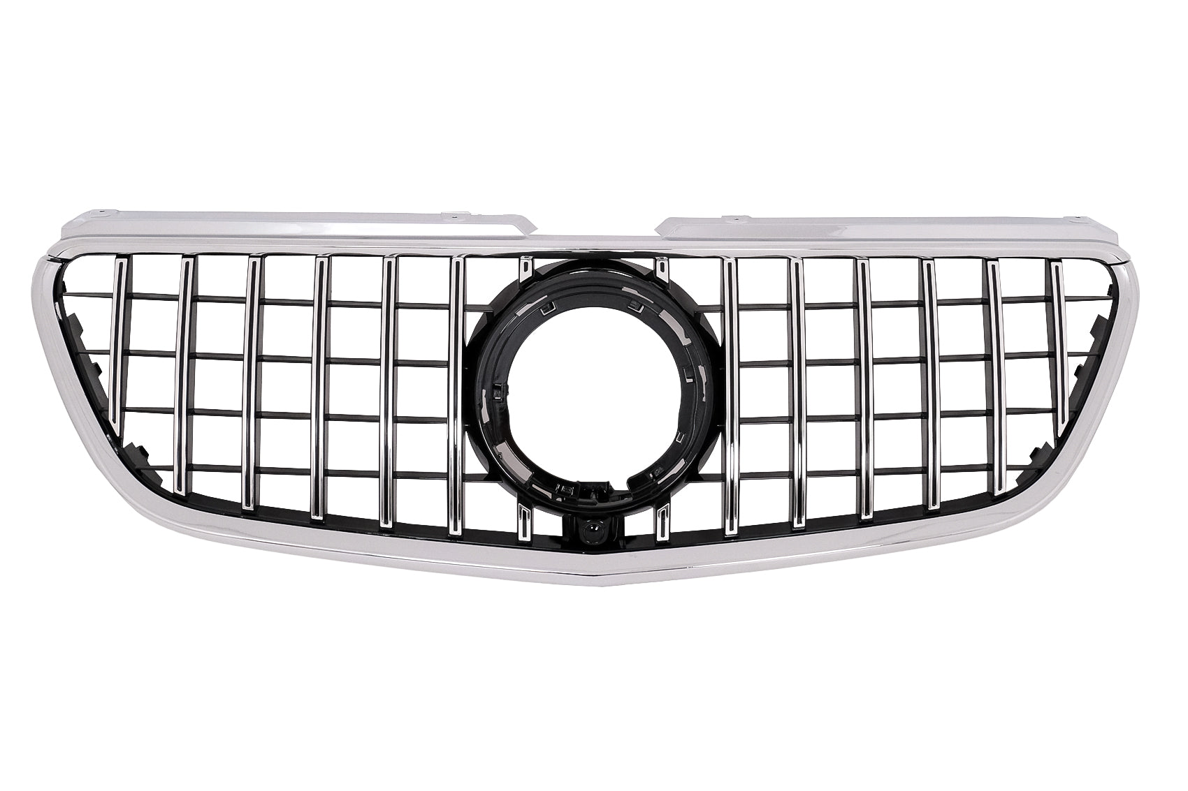 Kühlergrill Gitter für Mercedes Vito W447 2020+ GTR Panamericana Look Schwarz Chrom CarPartsTuning