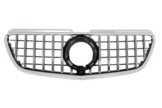 Kühlergrill Gitter für Mercedes Vito W447 2020+ GTR Panamericana Look Schwarz Chrom CarPartsTuning