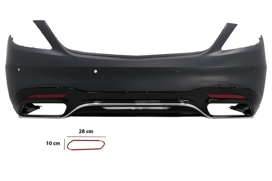 Heckstoßstange für Mercedes S-Klasse W222 Facelift 07.2017-08.2020 Limousine Diffusor CarPartsTuning
