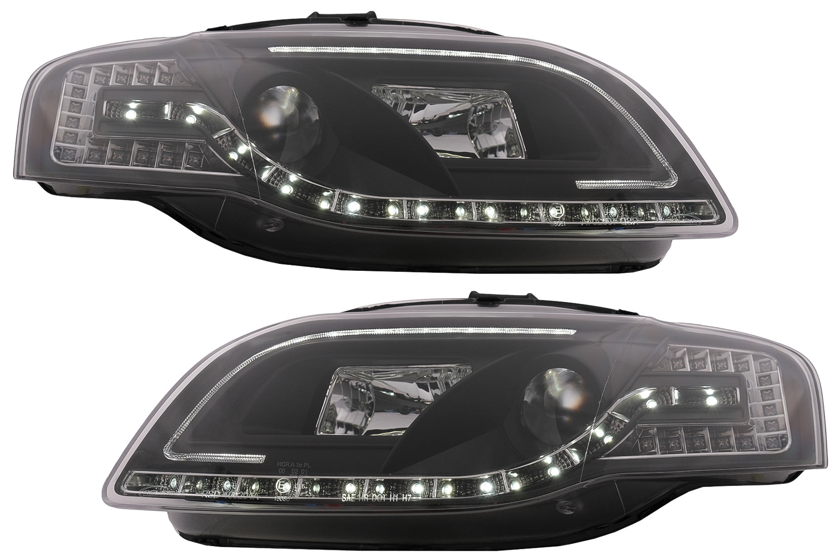 Scheinwerfer LED DRL Tagfahrlicht für AUDI A4 B7 11.04-03.08 Headlamp Schwarz CarPartsTuning