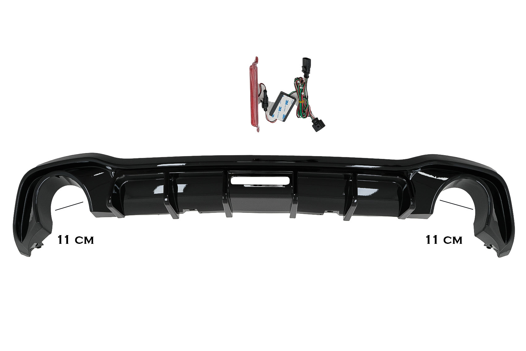 Heckstoßstangen-Diffusor für VW Golf 8 Schrägheck Mk8 MQB 20+ Schwarz glänzend CarPartsTuning